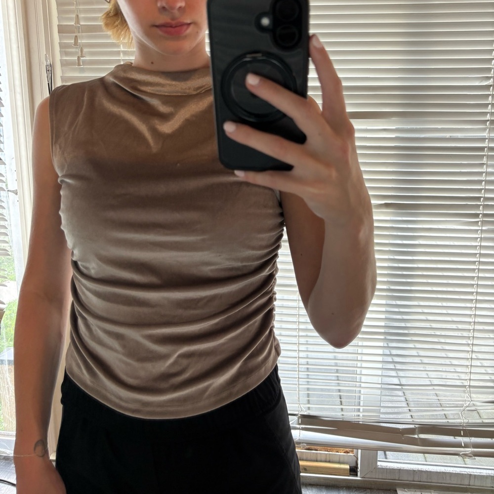 Velvet Ruched Tank Top